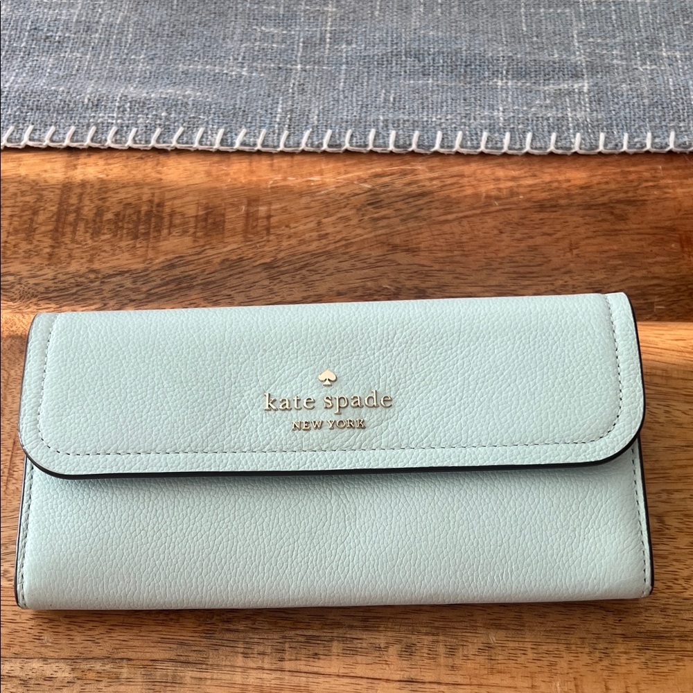 Kate Spade Light Blue Rosie Large Flap Wallet